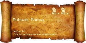 Mehsam Manna névjegykártya